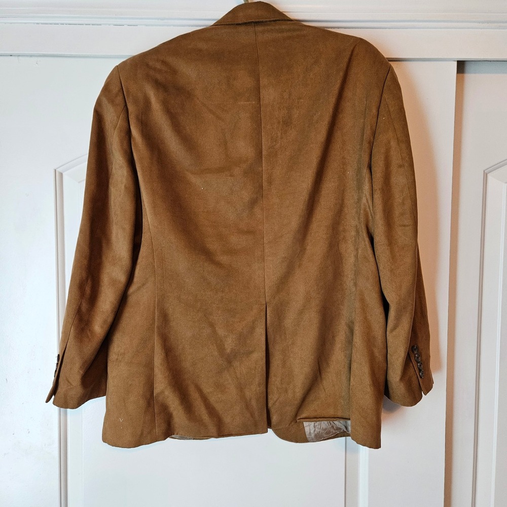 Vtg Lauren Ralph Lauren Faux Suede Blazer Sports Coat Men 42S Jacket Western Y2K - Picture 2 of 16